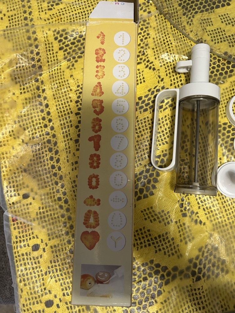 Hand Held Cookie Press Set with 24 Decorating Discs and 6 Tips
