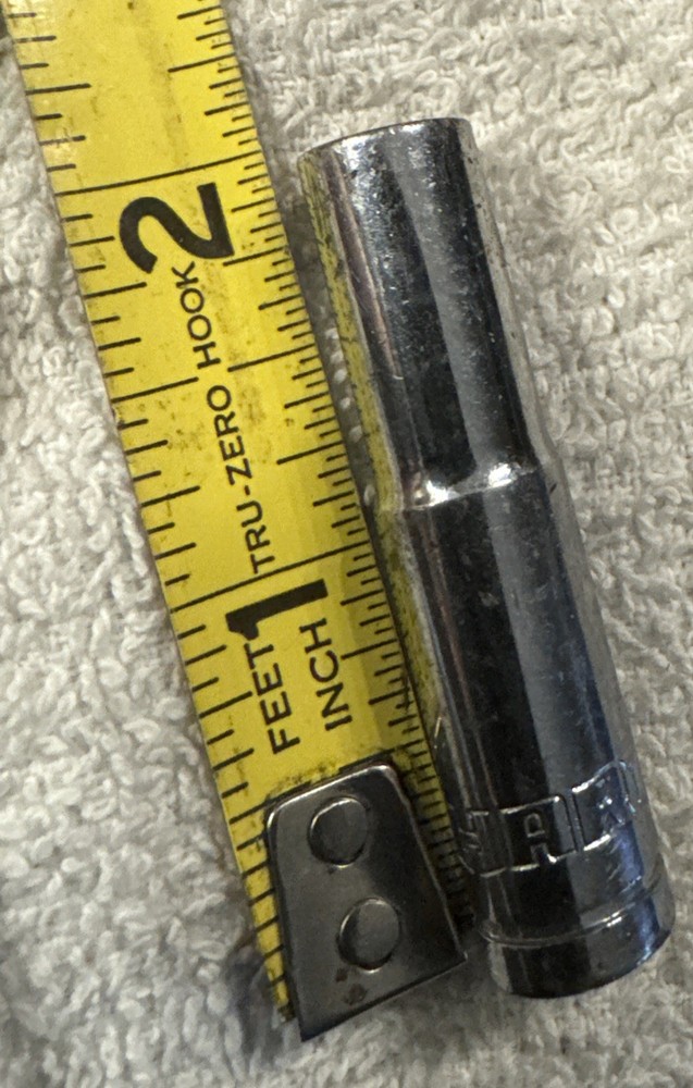 9/32" x 1/4"  Hart Deep Socket  Chrome  6 Pt  vtg tool