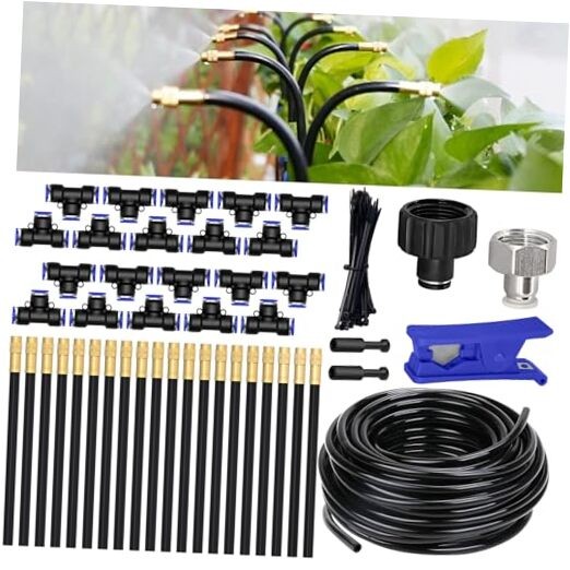 65.6FT/20M Drip Irrigation System, 360° Bendable Irrigation System for Garden,