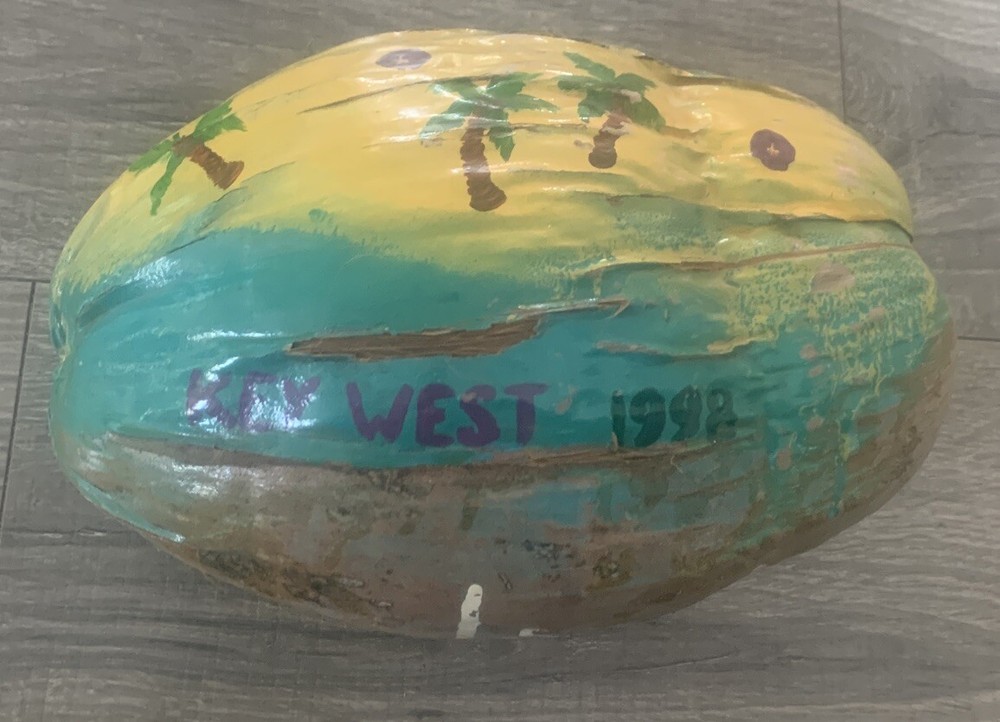 Hand Painted Coconut "key West 1998"