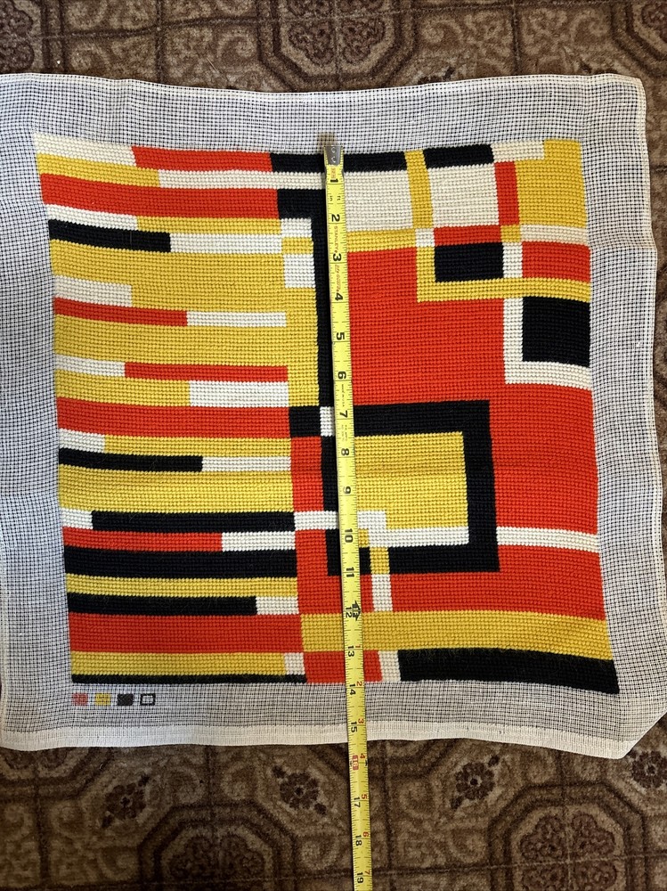 Finished Needlepoint Tetris Completed 15"x15"