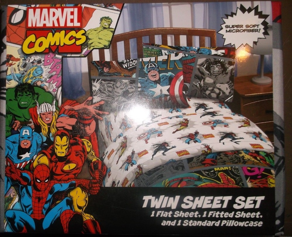 DISNEY MARVEL REVERSIBLE FULL COMFORTER BEDDING TWIN SHEETS PILLOW CASES SET NEW