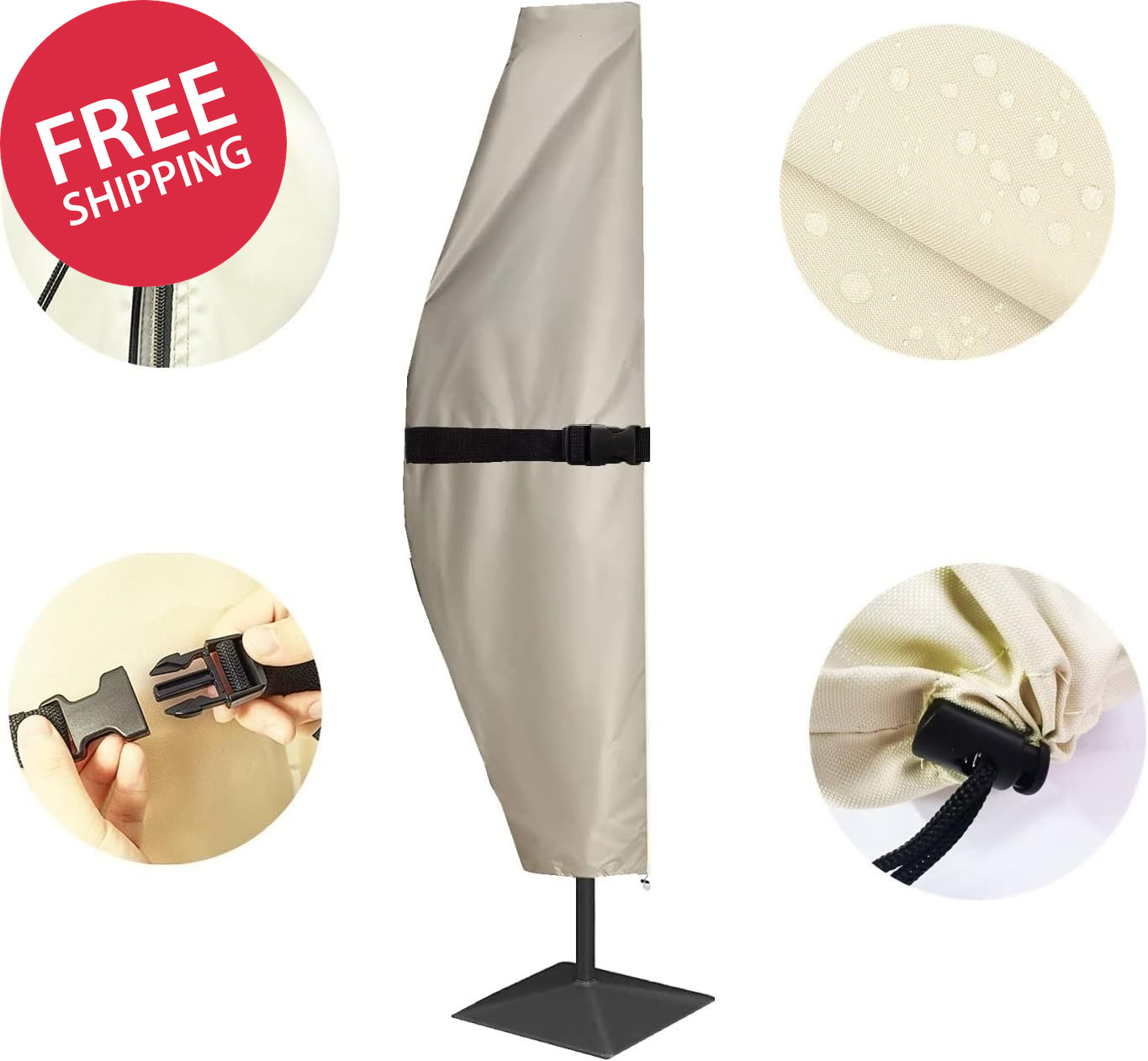 Patio Umbrella Cover, Outdoor Offset Banana Style Cover, Fits Cantilever Offset