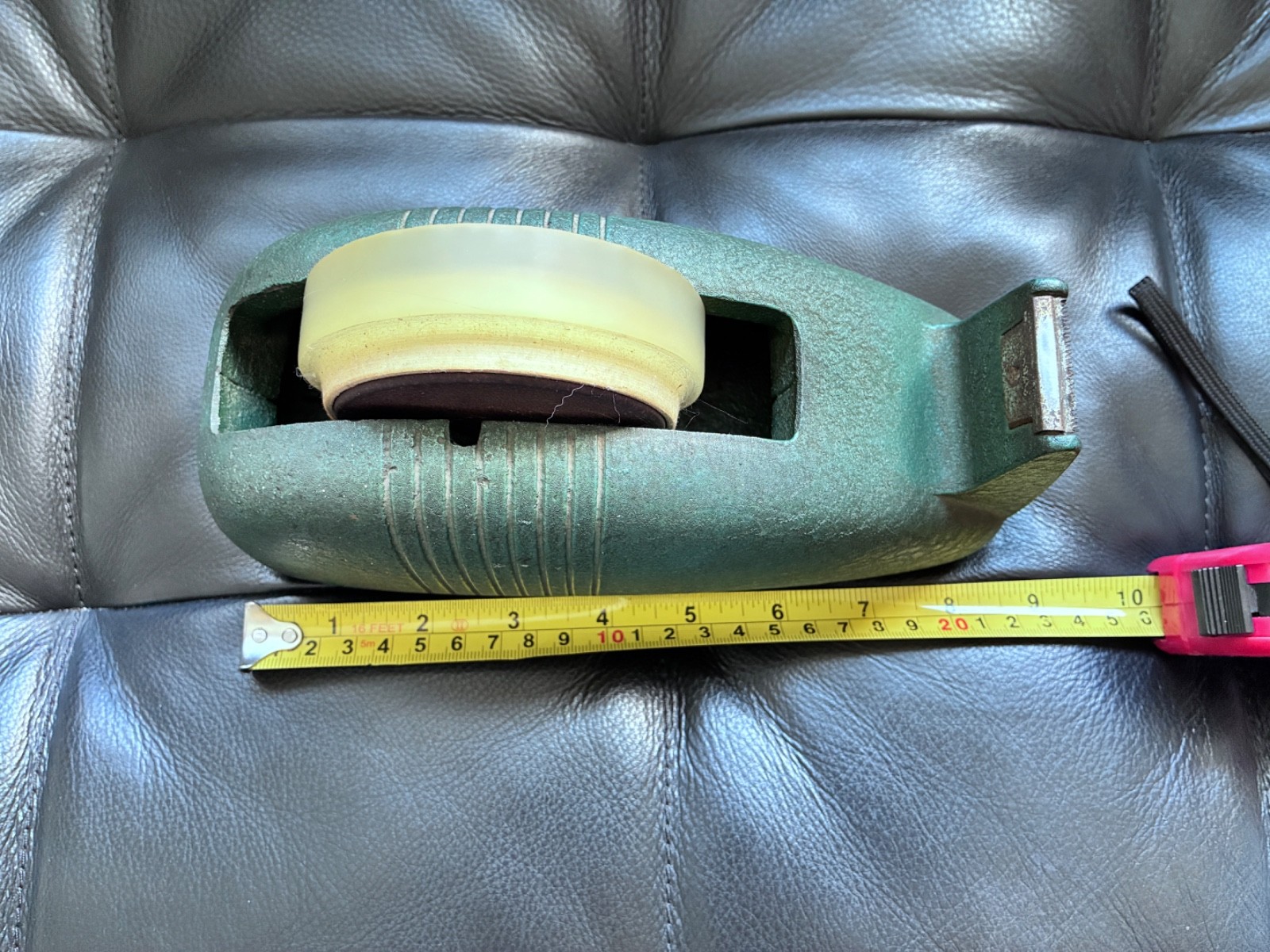 Vintage Industrial Cast Iron Whale Tail Scotch Tape Dispenser Steampunk Art Deco