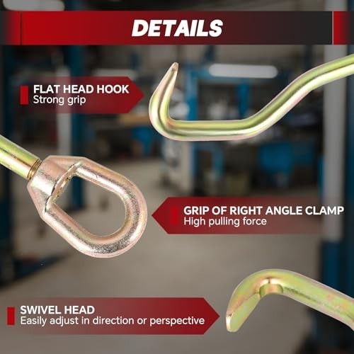 Auto Body Pulling Clamp & Frame Puller Hook | Dent Repair Tool with Swivel Head