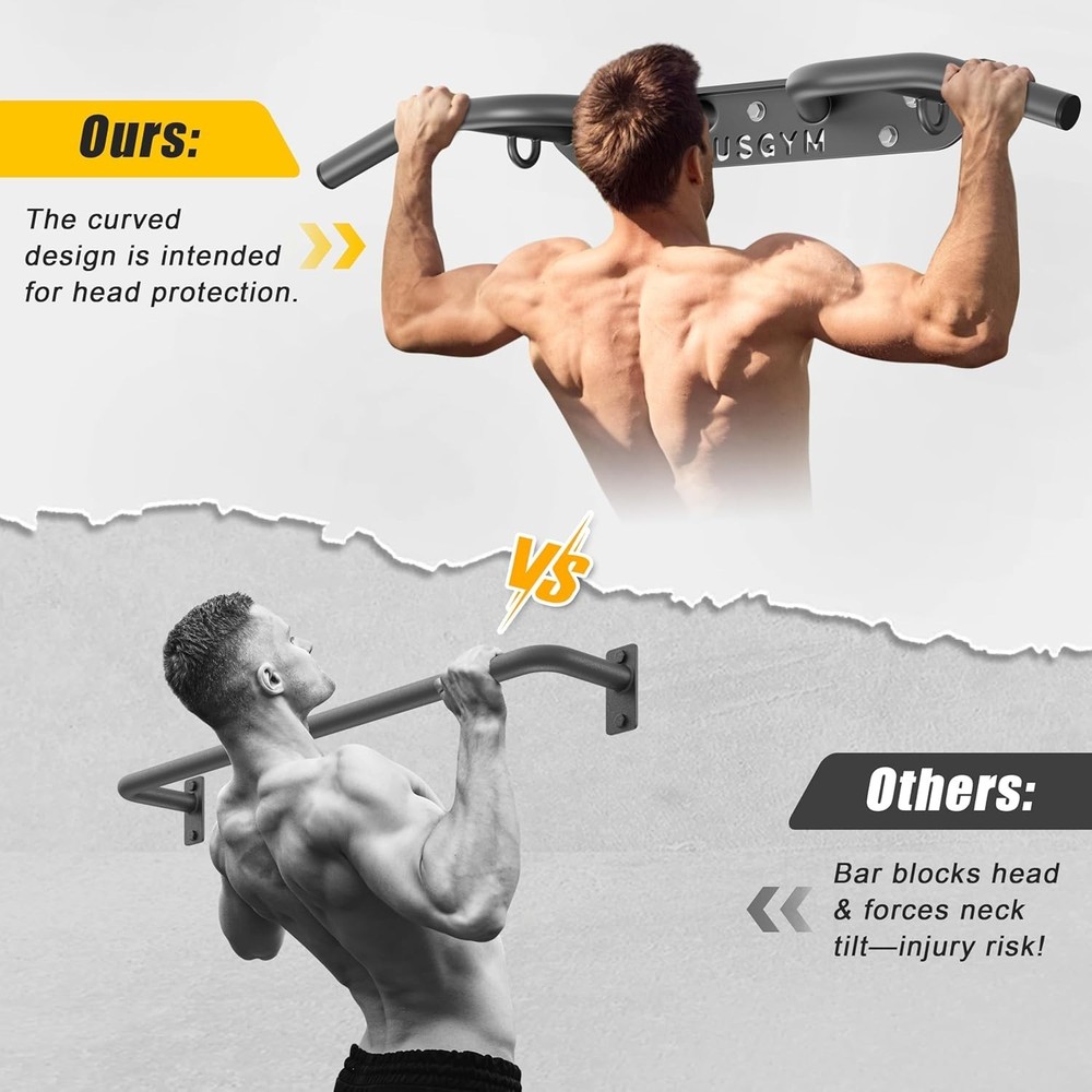 Ceiling Mounted Pull up Bar - Heavy Duty, Highly Adjustable, Multifunctional