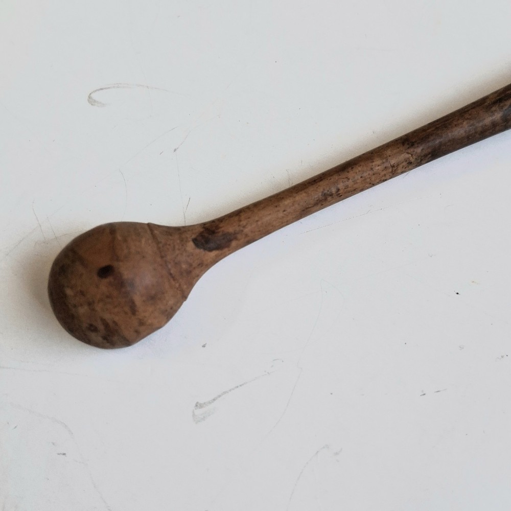 Antique Wood Treen Snuff Spoon