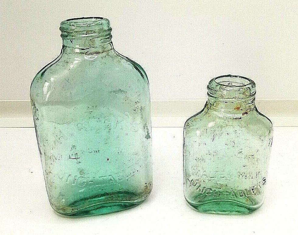 VINTAGE HORLICK'S BOTTLES X2