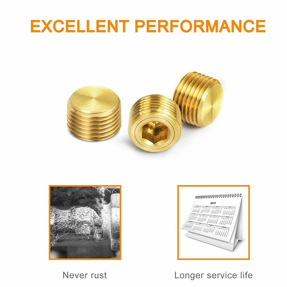 3/4" NPT Male Plug Pipe Fitting Internal Hex Head Socket Plug 3PCS