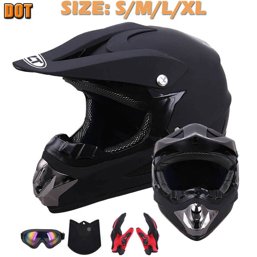 DOT Motorcycle Adult Helmet /Goggles /Gloves Motocross MX ATV Dirt Bike Off Road