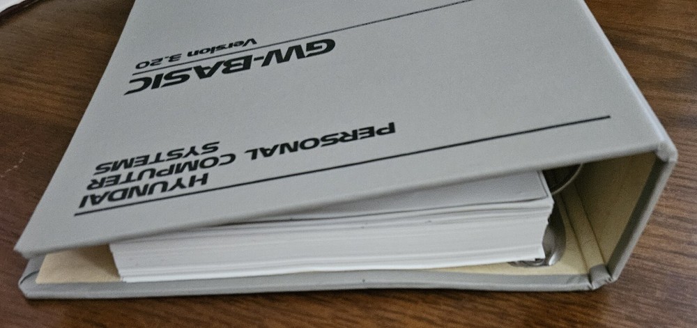 Hyundai Personal Computer Systems MS-DOS Version 3.2 Binder Book GW- Basic