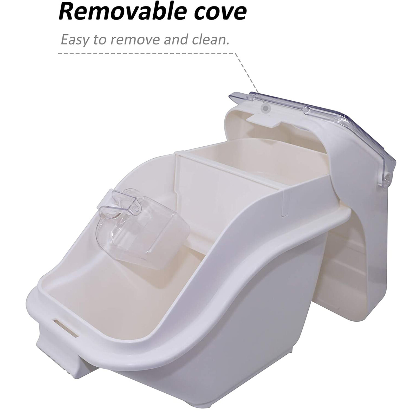 Hakka Self Food Ingredient Bin with Spoon 4.4 Gallon Container Dogs Food Storage