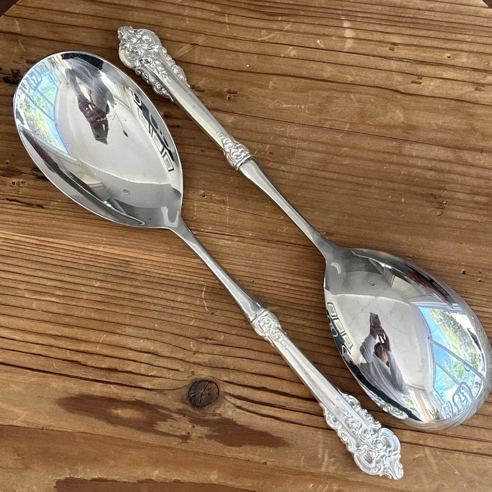 GRANDE BAROQUE Wallace Sterling Silver 11-1/8 inch Salad Serving Spoon