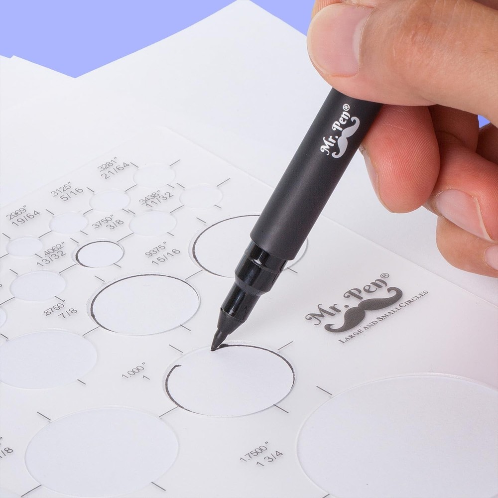 Quality Plastic Circle Templates - Ideal for Drafting with Integrated Ruler