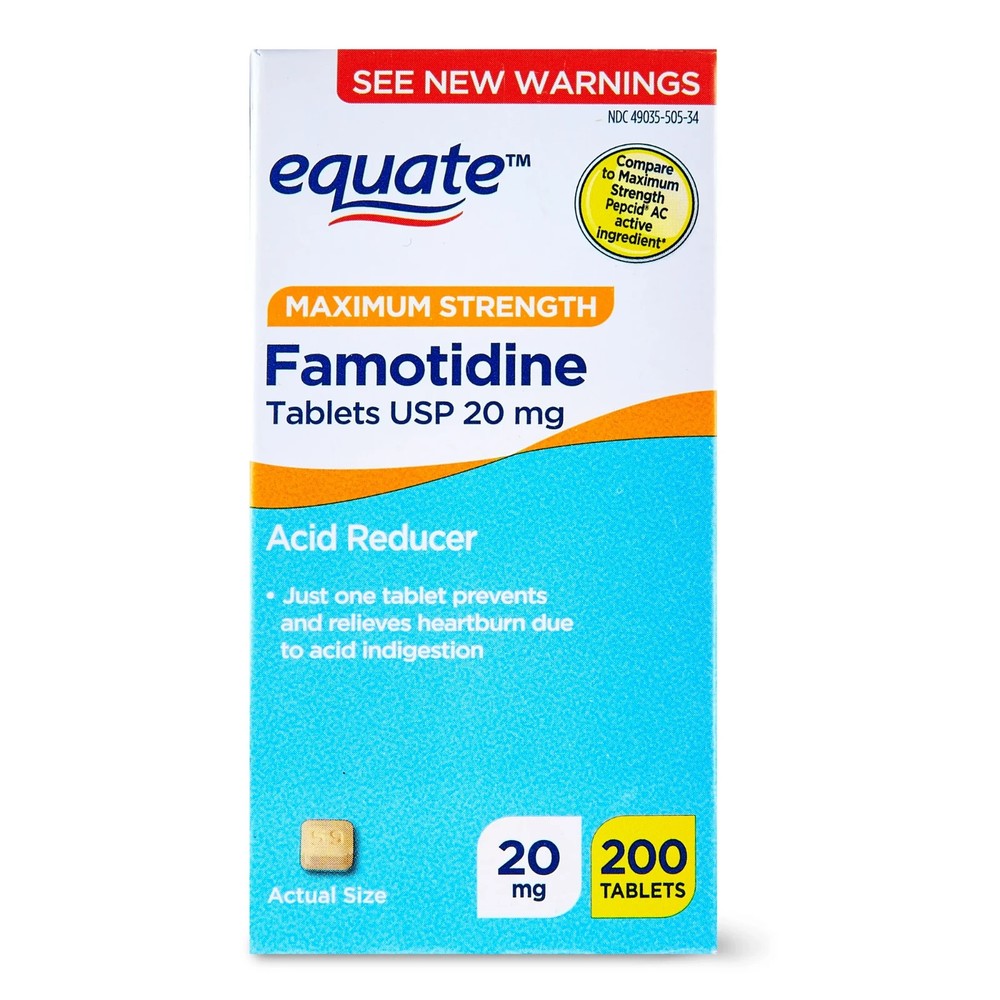 Equate Maximum Strength Famotidine Tablets, 20 mg, 200 Count