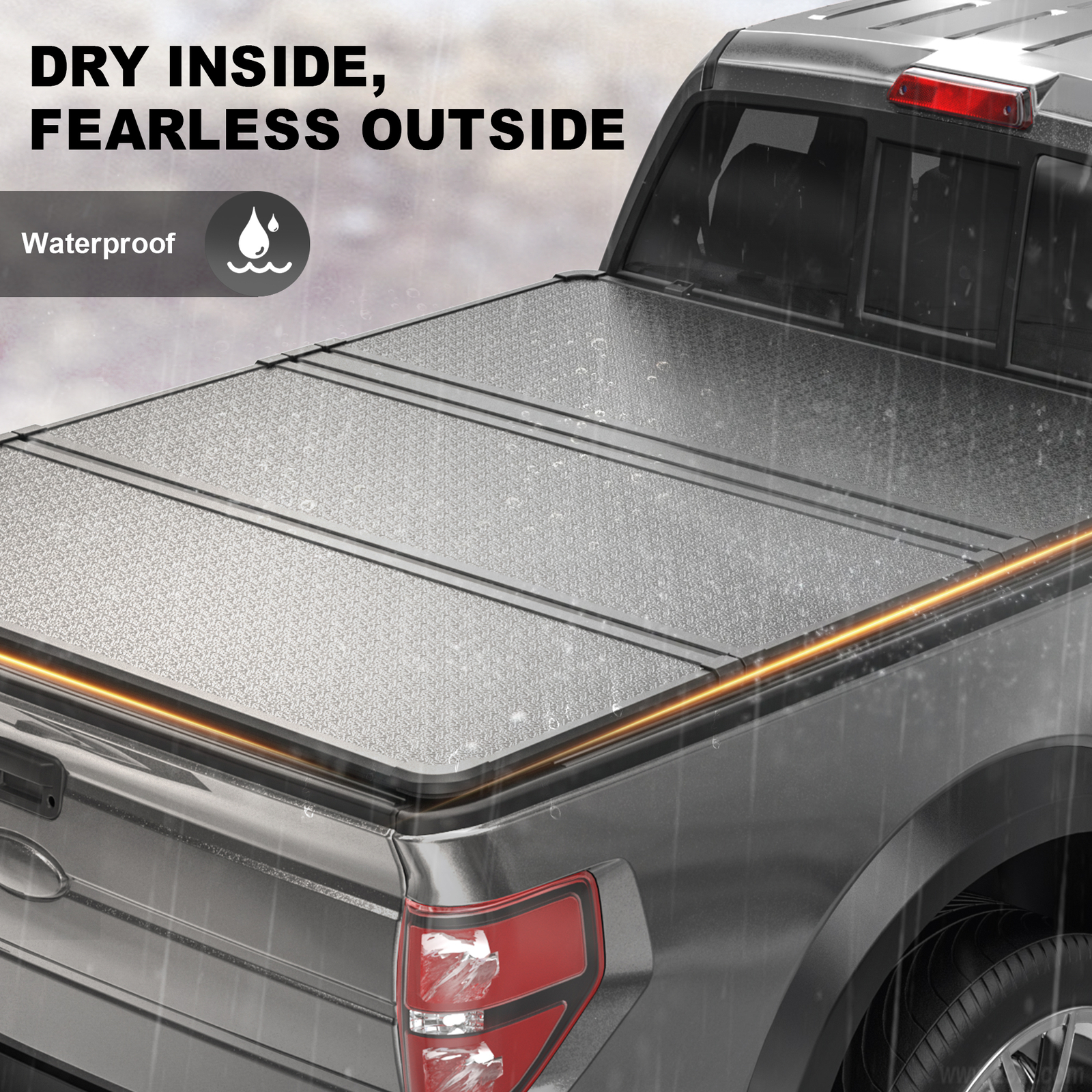 5FT 3-Fold Hard Truck Bed Tonneau Cover For 2020-2024 Jeep Gladiator Waterproof