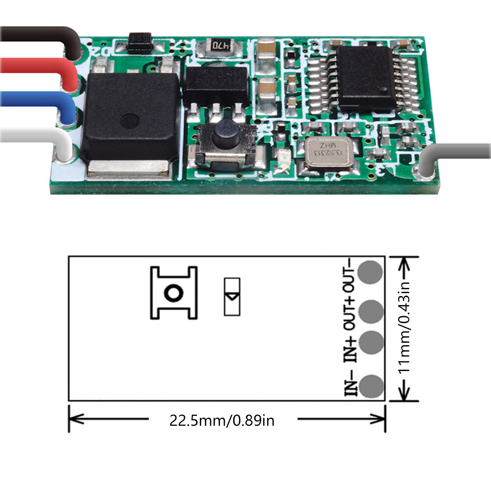 Wireless RF 433mhz DC3.6V-24V 2A 1CH Relay Remote Control Switch Receiver Module