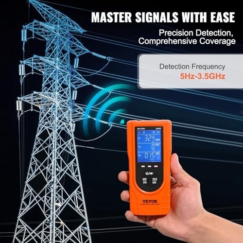 EMF Meter Electromagnetic, 3-in-1, Radiation Detector, 5Hz-3.5GHz, Rechargeable