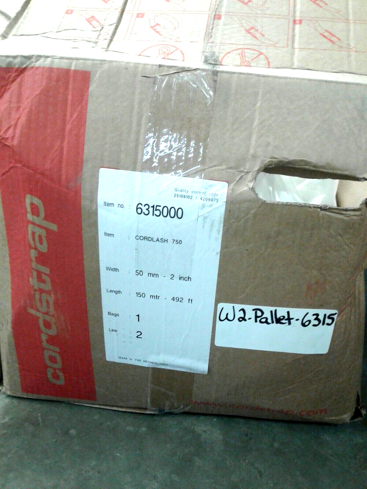 Cordstrap 6315000 Cordlash 750 2" x 492' 12000 daN-26400 lbf Dynablock 15