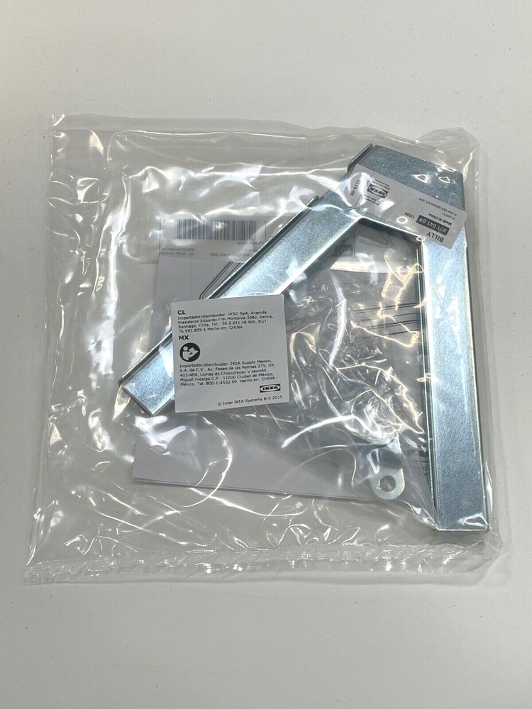 Ikea BILLY Bookcase Corner hardware bracket galvanized (2 pack) 401.041.09 - NEW
