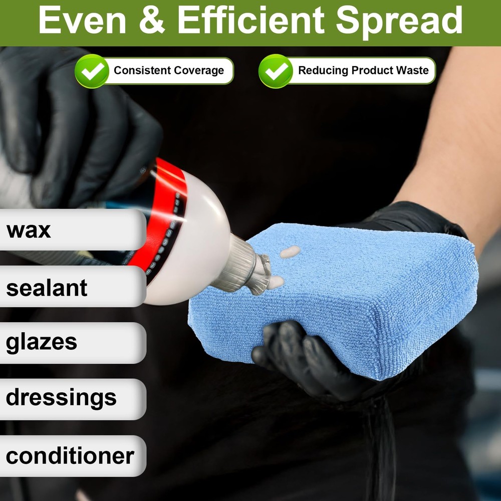 8 PCS Microfiber Applicator Pad, 4.7"x3.1" ScratchFree Foam Buffing Scrub Pad...