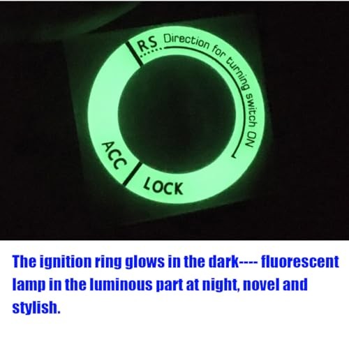 4PCS Ignition Switch Luminous Decoration Ring,Car Engine Start Stop Decoration
