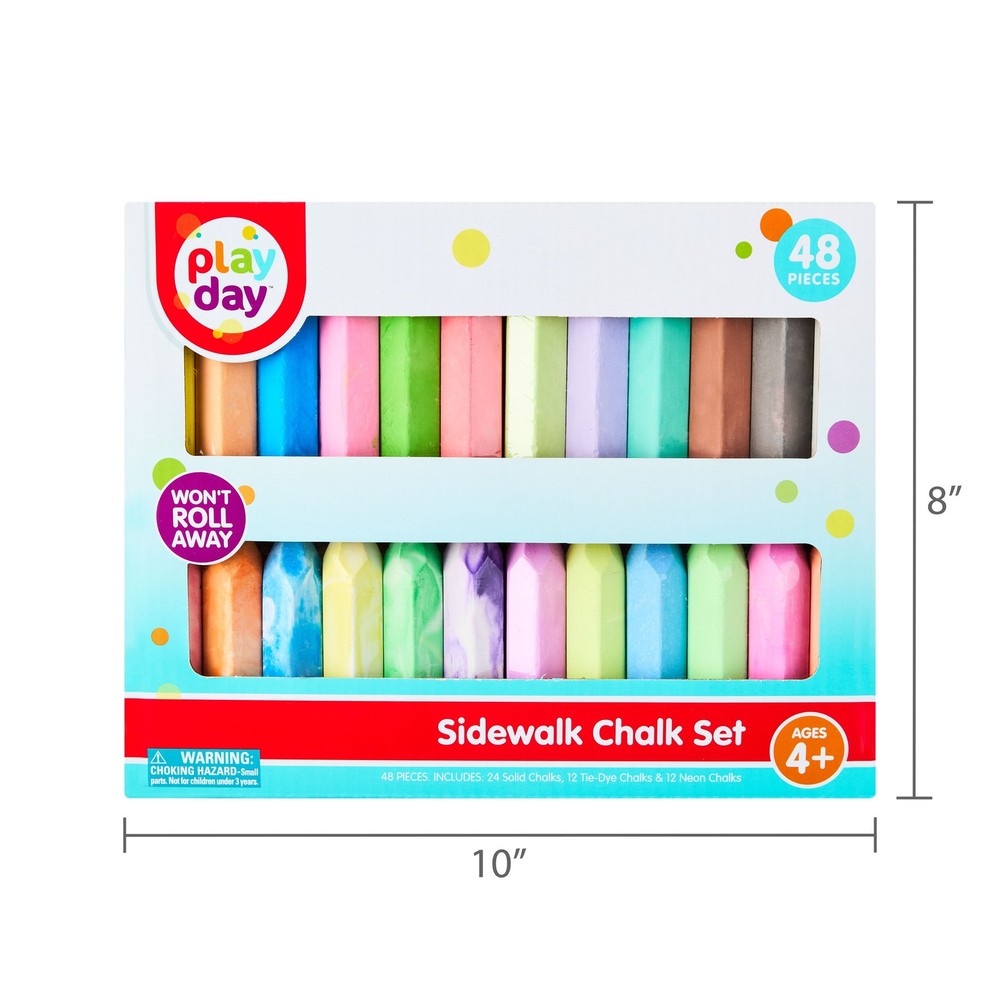 48 Count Multicolor Sidewalk Chalk Set