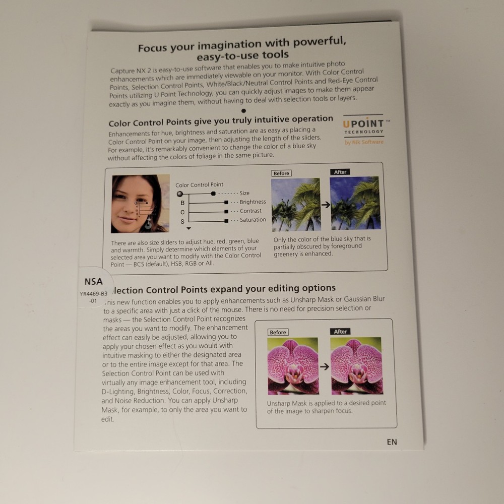 Nikon Capture NX 2 Camara Software CD Trial Version Windows & Mac Computer