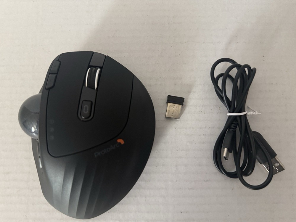 ProtoArc EM01 NL Ergonomic Bluetooth Wireless Trackball Mouse Rollerball Thumb