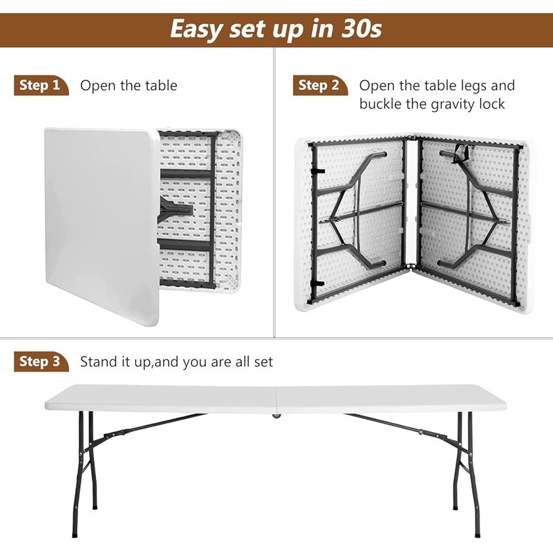 Multipurpose Heavy Duty Folding Table Indoor Outdoor Use Easy Assembly