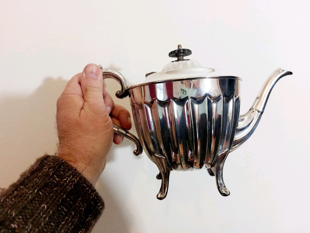 Antique Silverplate Teapot Sugar Bowl Sheffield 1938