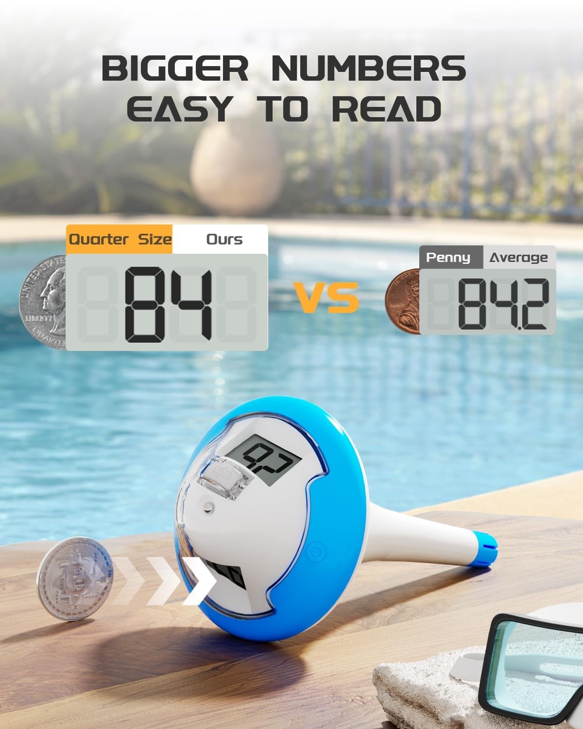Wireless Swimming Pool Thermometer model ET214-S, usb rechargeable, Aquarium