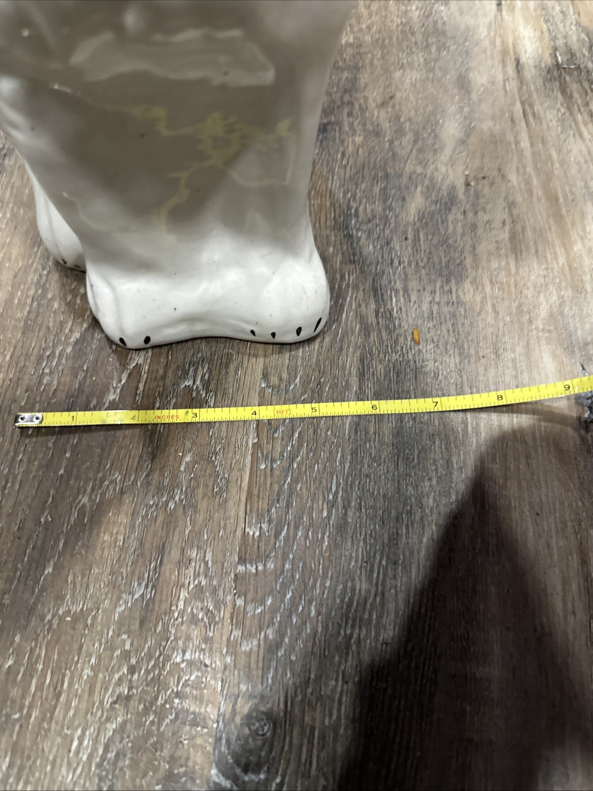 19thC STAFFORDSHIRE WHITE & GILT SEATED SPANIEL DOG Large 15 Inches Tall Rare