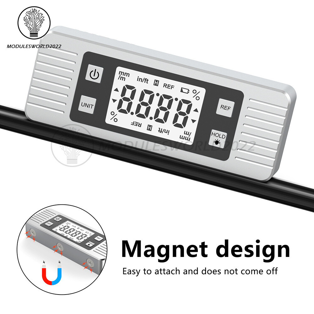 Digital Protractor Angle Finder Inclinometer 4*90° Magnets Level angle slope