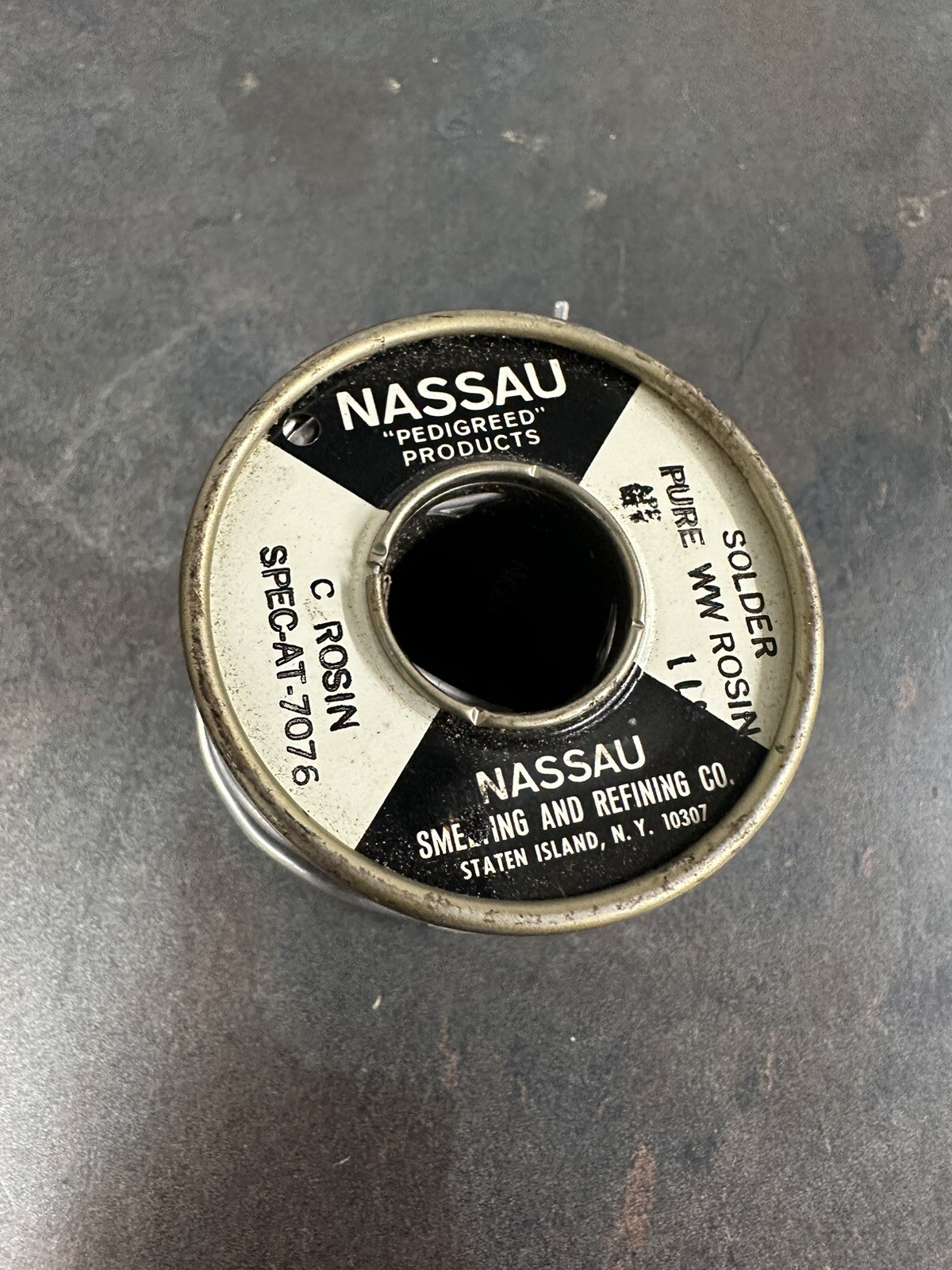 Nassau pure white water rosin solder Pedigreed AT&T Western Electric spec-7076