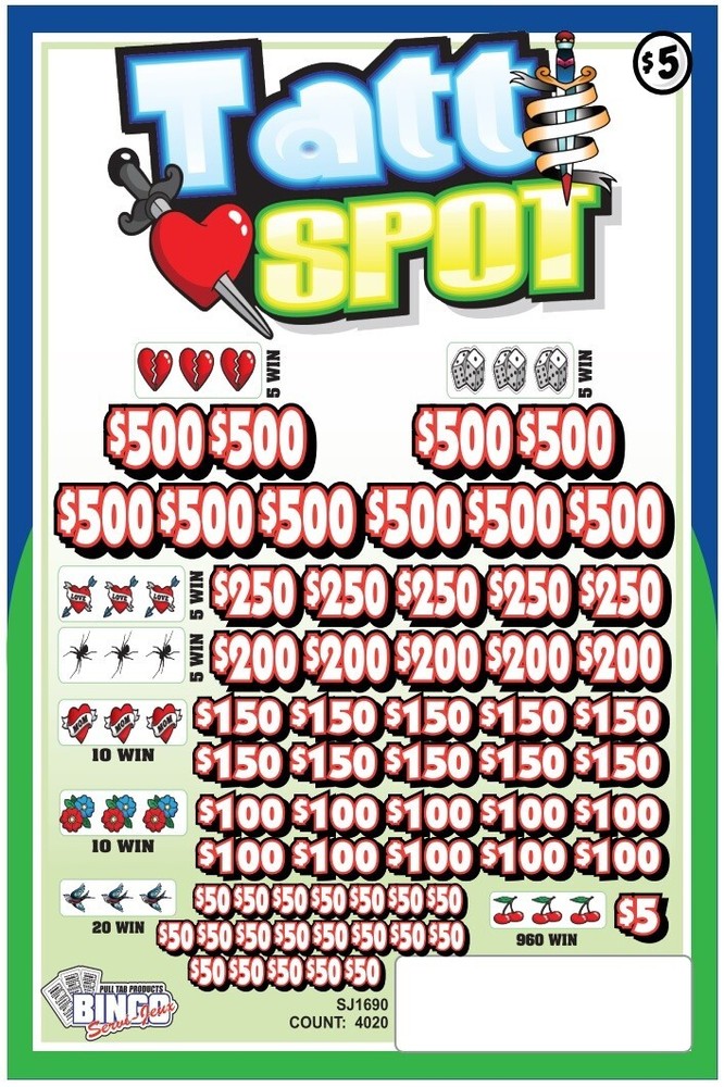NEW pull tickets TATT SPOT - 5pt. Instant Tabs