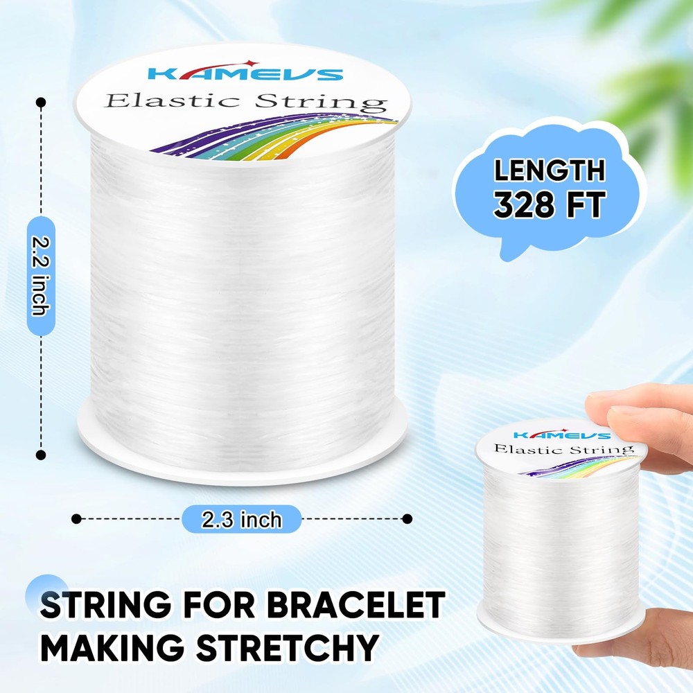 KAMEVS Crystal Elastic Cord, Clear String for