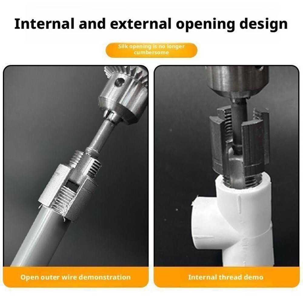 2 Pack Integrated Internal External & Pipe Threading-Tool, PVC Pipe Threader Kit