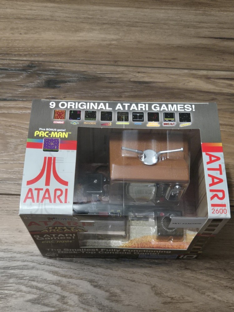 World’s Smallest Atari 2600 Tiny Arcade Mini Console 10 Games Pac-Man NIB