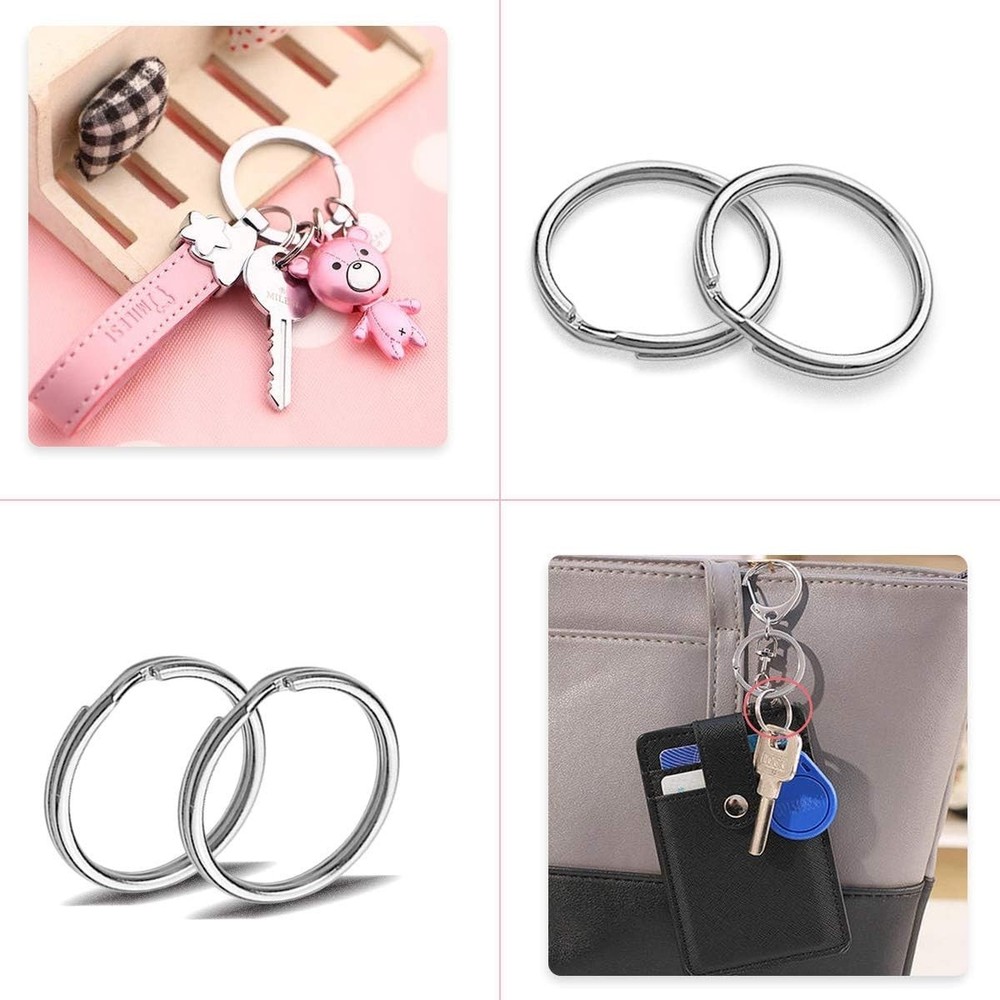 100 Pcs Split Ring, Small Key Rings Bulk Split Keychain Rings DIY Craft Metal Ke