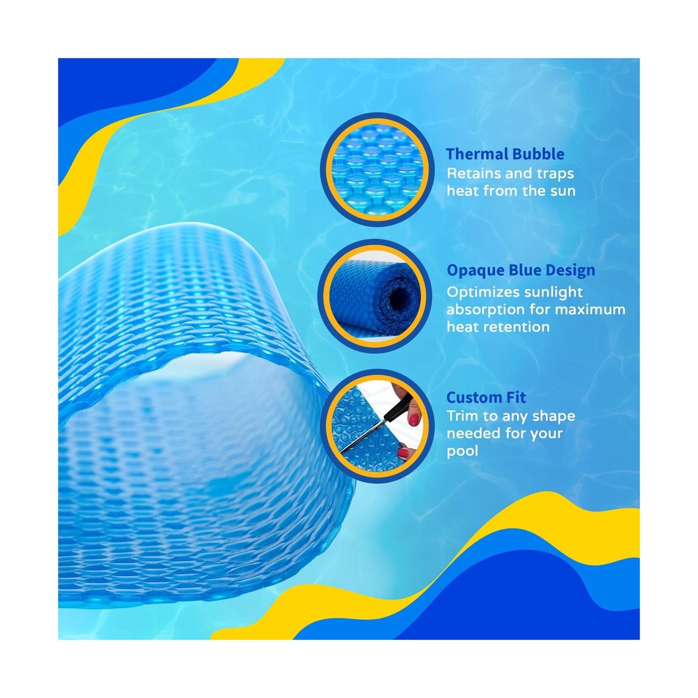 Blue Wave 16-ft x 32-ft Rectangular Pool Solar Blanket - 12-mil Solar Pool Co...