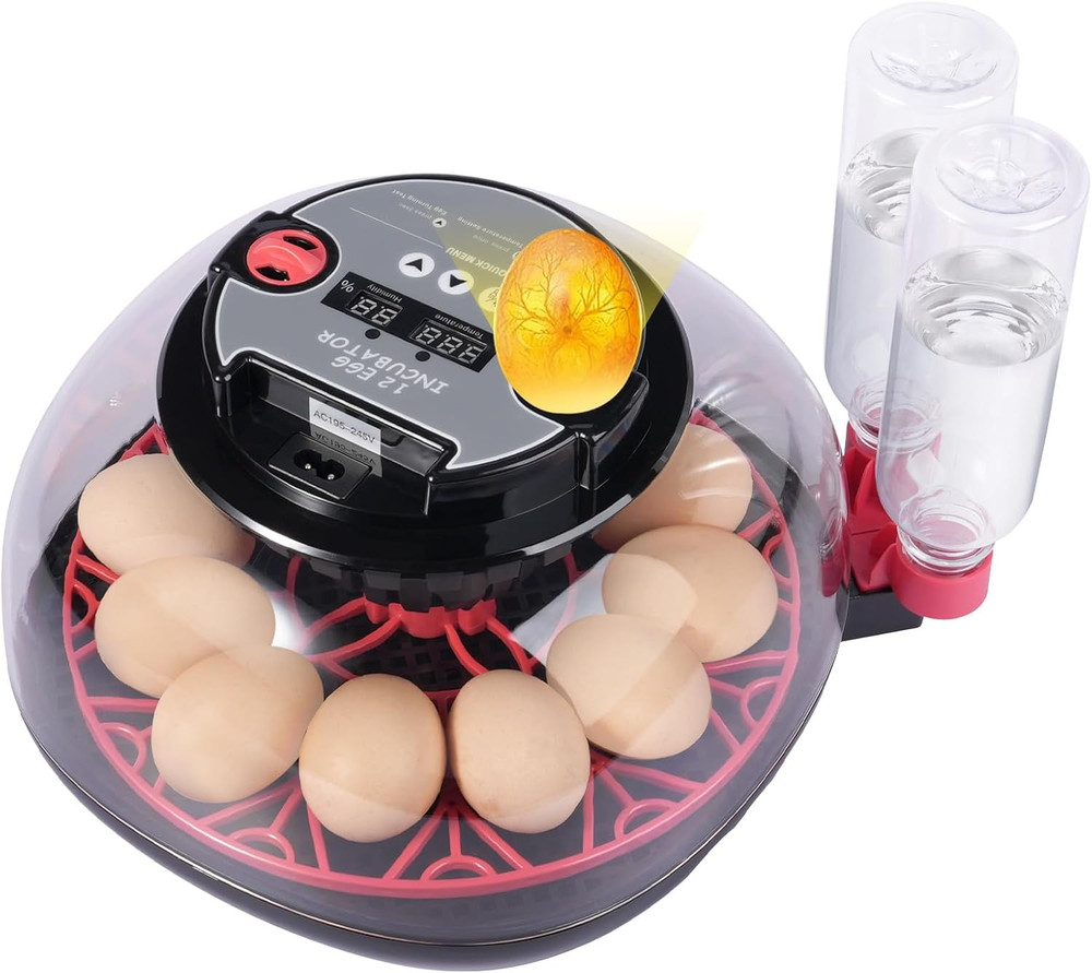 12 Egg Incubators with Temperature and Humidity Control Automatic Eggs Turner Eg