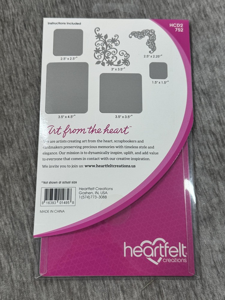 Heartfelt Creations Cut Mat Create 2B Cutting Dies Set HCD2-752 6 pcs Scrapbook