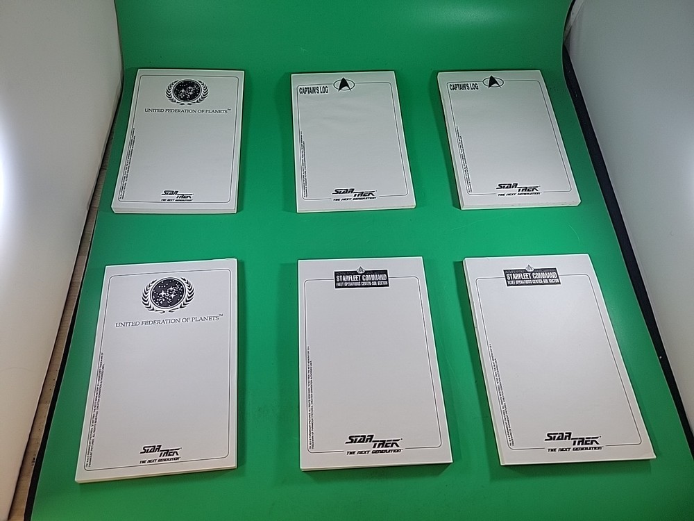 6 Star Trek Notepad Next Generation * Captain's Log, Starfleet Command and UFOP