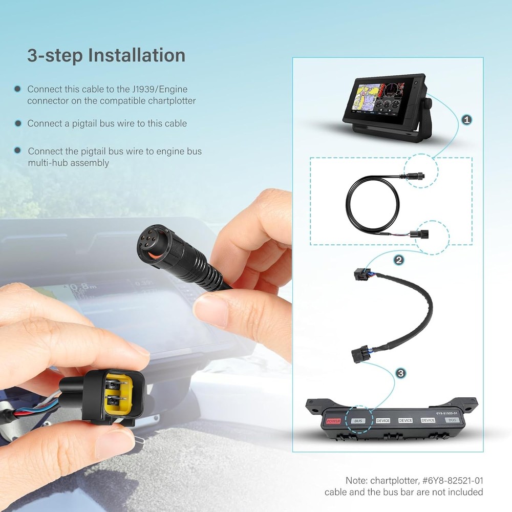 010-12770-00 Adapter Cable for Garmin GPSMAP Chartplotters with J1939 3FT
