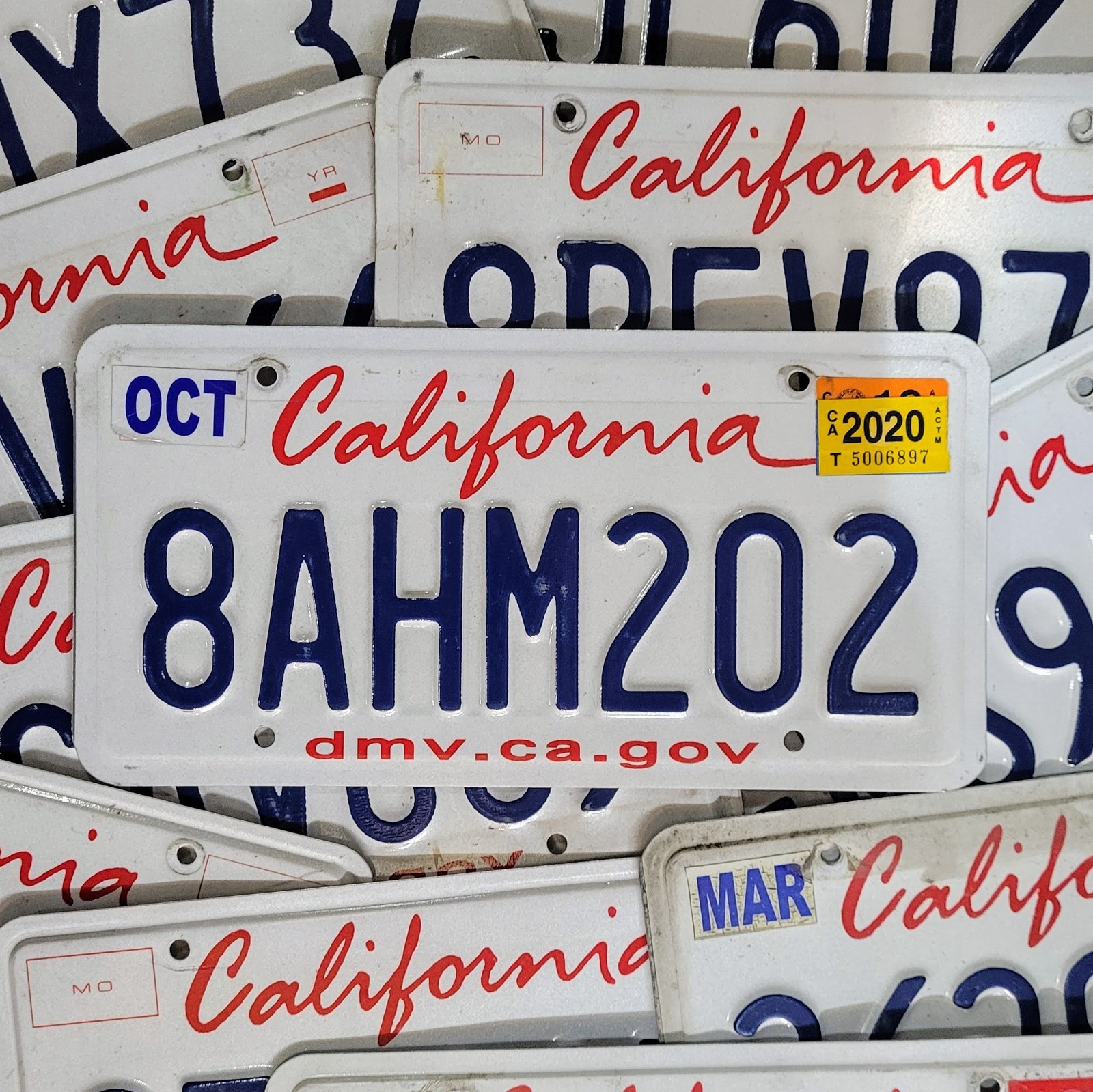 California License Plate 🔥FREE📬🔥 1 Random Authentic Real CA Embossed Tag
