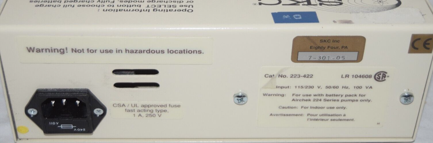 5 SKC Model 222-3 Air Sampler Pump with Master Charger 223-442 in Hard Case