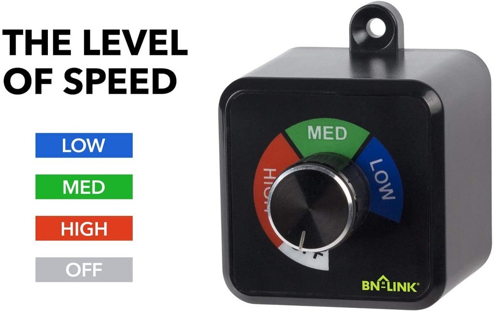 BN-LINK Exhaust Fan Speed Controller Variable 3 Speed Ceiling Vent Fan Control