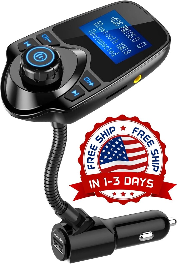 Transmisor Bluetooth USB Para Carro Auto Cargador Receptor Con LCD  Pantalla NEW