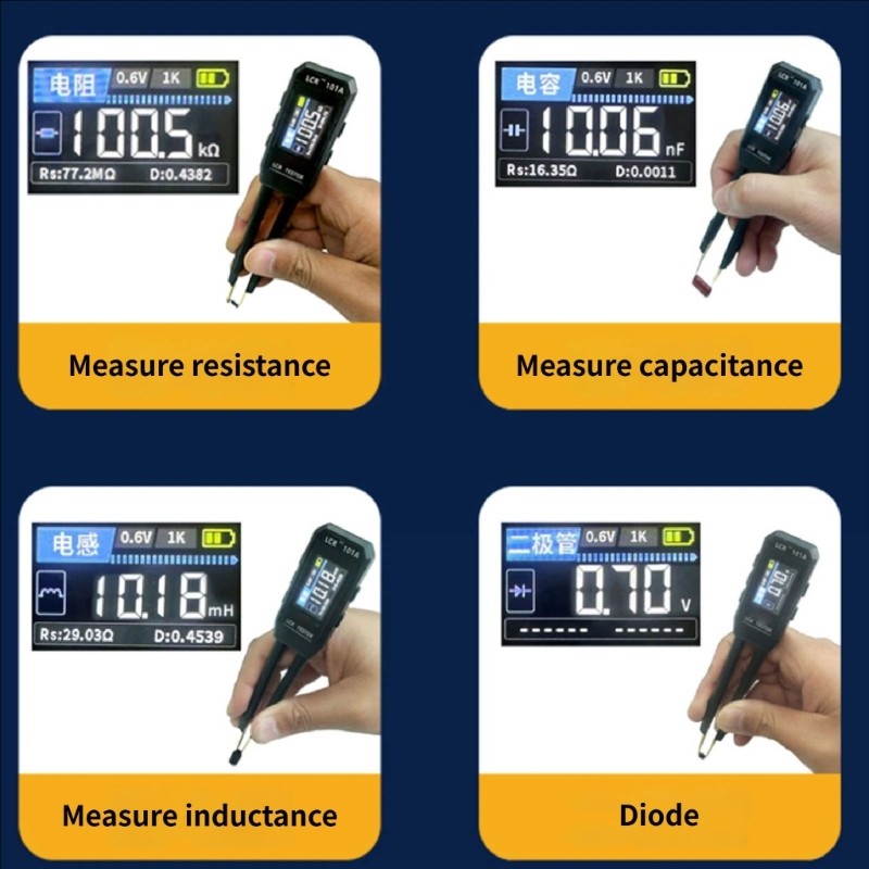 Professional Meter Electronic Testing Tweezer LCD Display Auto Recognition